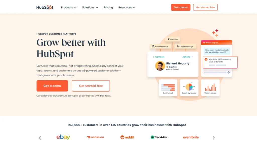 Hubspot Homepage