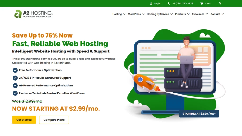 A2 Hosting Homepage